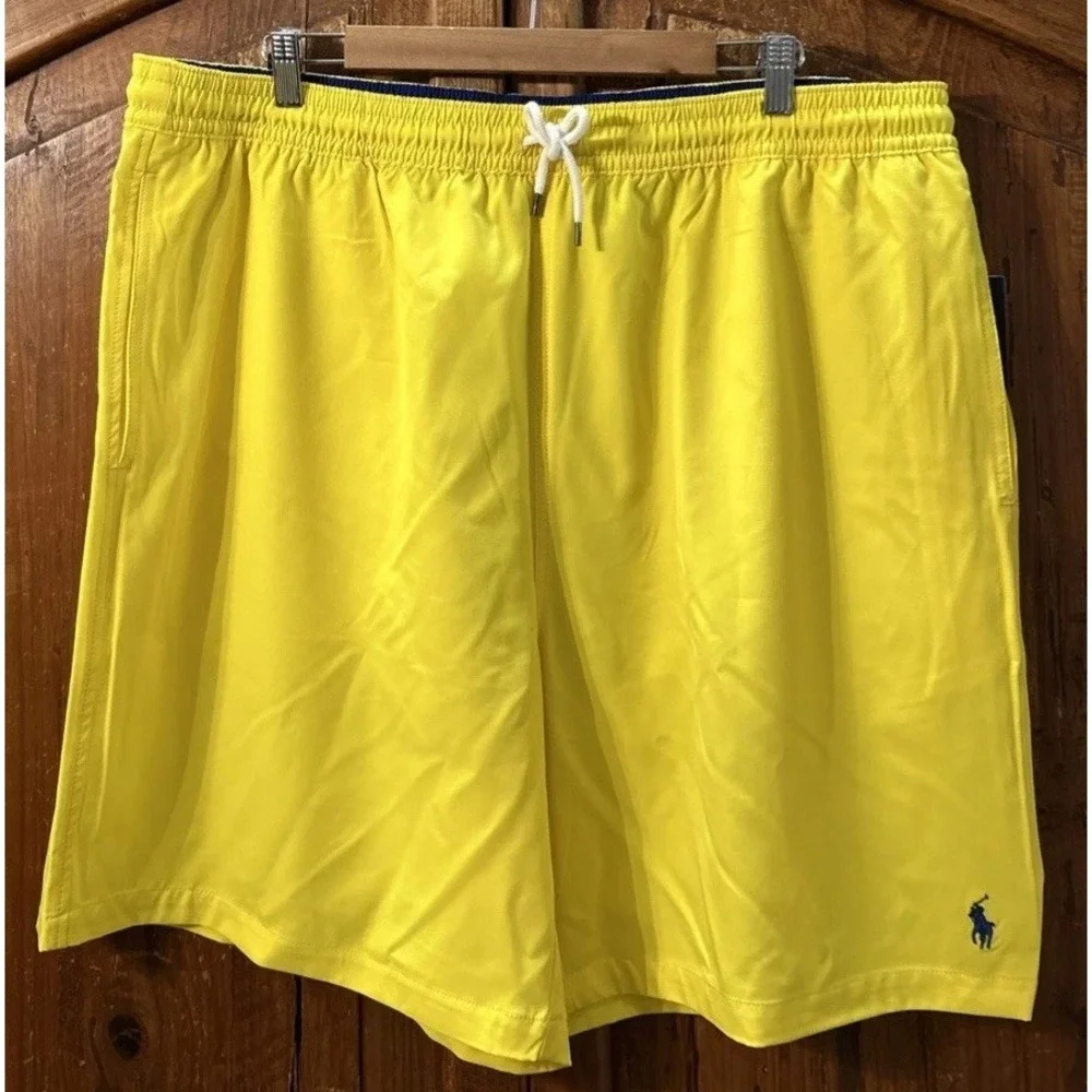 Mens Polo Ralph Lauren Big & Tall Traveler Shorts Swim Trunk Lined Sz XLT $85